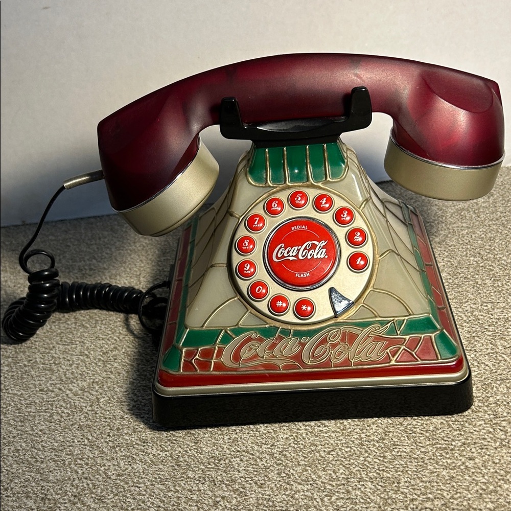 Coca Cola Retro Rotary Phone - Red and Cream